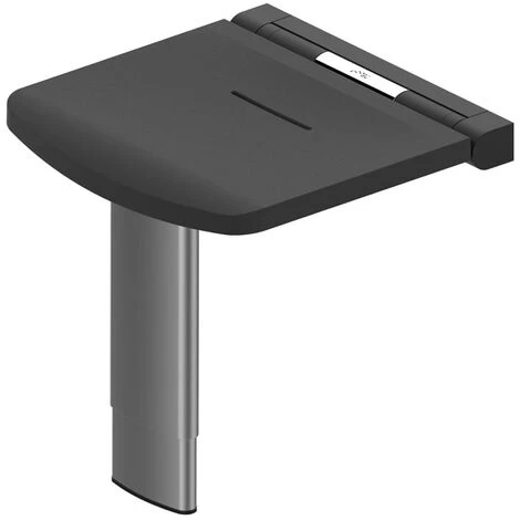 AKW Onyx Fold Up Shower Seat With Adjustable Leg - Black 1 AKW Onyx Fold Up Shower Seat With Adjustable Leg - Black