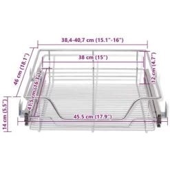 Pull-Out Wire Baskets 2 Pcs Silver 500 Mm VidaXL -Elegant Store 3507339 3