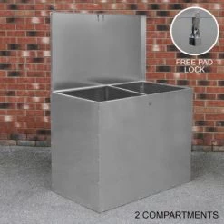 Large Storage Feed Bins 64L Galvanised Metal Waterproof Rodent 9 Large Storage Feed Bins 64L Galvanised Metal Waterproof Rodent -Elegant Store 35839637 5