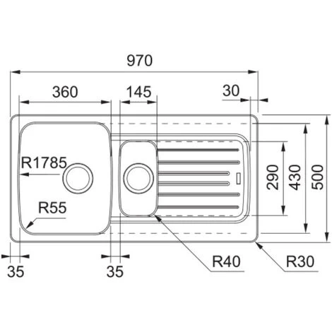 Franke Aveta AVD651 1.5 Kitchen Sink 97x50cm With Drainers, Fradura, Anthracite (AVD651A) 2 Franke Aveta AVD651 1.5 Kitchen Sink 97x50cm With Drainers, Fradura, Anthracite (AVD651A) - Image 2