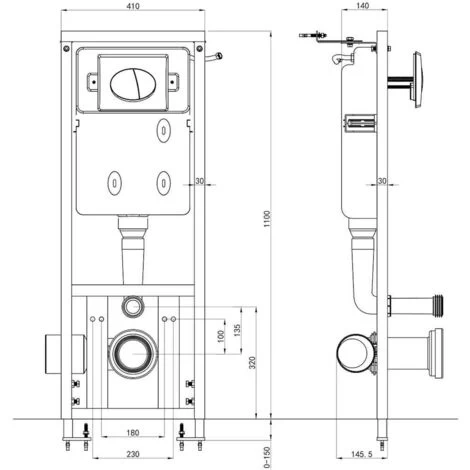 Concealed High Cistern 11 L 41x14x(110-125) Cm VidaXL 3 Concealed High Cistern 11 L 41x14x(110-125) Cm VidaXL - Image 3