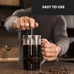 Klarstein Glaswerk Ristretto, French Press, 0.35 Litre, Borosilicate Glass, Stainless Steel, Walnut Wood 7 Klarstein Glaswerk Ristretto, French Press, 0.35 Litre, Borosilicate Glass, Stainless Steel, Walnut Wood -Elegant Store 42770286 3