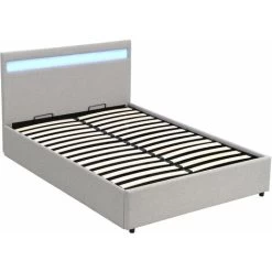 Cherry Tree Furniture Pimlico End Opening Ottoman Storage Bed Frame With Muti-colour LED Headboard (Grey Fabric, 4FT6 UK Double) 7 Cherry Tree Furniture Pimlico End Opening Ottoman Storage Bed Frame With Muti-colour LED Headboard (Grey Fabric, 4FT6 UK Double) -Elegant Store 43553913 3