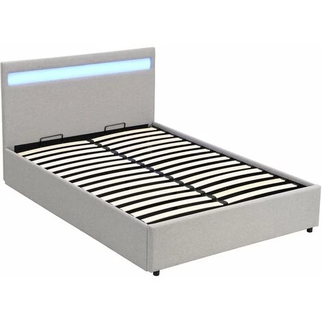Cherry Tree Furniture Pimlico End Opening Ottoman Storage Bed Frame With Muti-colour LED Headboard (Grey Fabric, 4FT6 UK Double) 3 Cherry Tree Furniture Pimlico End Opening Ottoman Storage Bed Frame With Muti-colour LED Headboard (Grey Fabric, 4FT6 UK Double) - Image 3