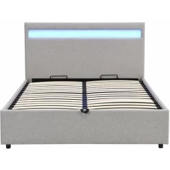 Cherry Tree Furniture Pimlico End Opening Ottoman Storage Bed Frame With Muti-colour LED Headboard (Grey Fabric, 4FT6 UK Double) 8 Cherry Tree Furniture Pimlico End Opening Ottoman Storage Bed Frame With Muti-colour LED Headboard (Grey Fabric, 4FT6 UK Double) -Elegant Store 43553913 4