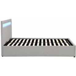 Cherry Tree Furniture Pimlico End Opening Ottoman Storage Bed Frame With Muti-colour LED Headboard (Grey Fabric, 4FT6 UK Double) 9 Cherry Tree Furniture Pimlico End Opening Ottoman Storage Bed Frame With Muti-colour LED Headboard (Grey Fabric, 4FT6 UK Double) -Elegant Store 43553913 5