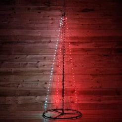 8ft (2.5m) Premier Christmas Outdoor Black Pin Wire LED Pyramid Maypole Tree In Rainbow 9 8ft (2.5m) Premier Christmas Outdoor Black Pin Wire LED Pyramid Maypole Tree In Rainbow -Elegant Store 46308453 5