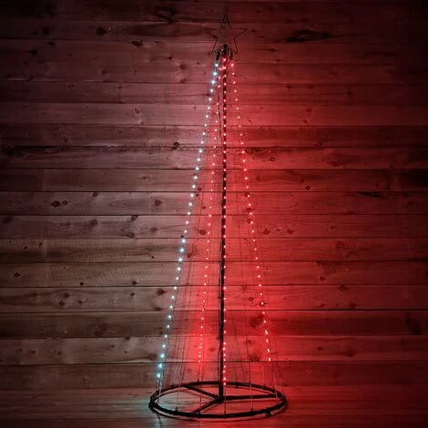 8ft (2.5m) Premier Christmas Outdoor Black Pin Wire LED Pyramid Maypole Tree In Rainbow 5 8ft (2.5m) Premier Christmas Outdoor Black Pin Wire LED Pyramid Maypole Tree In Rainbow - Image 5