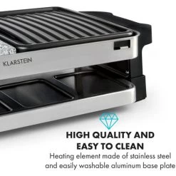 Klarstein Sirloin Raclette 1500W Aluminum / Stone 8 People LED -Elegant Store 46461213 3