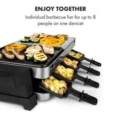 Klarstein Sirloin Raclette 1500W Aluminum / Stone 8 People LED -Elegant Store 46461213 5