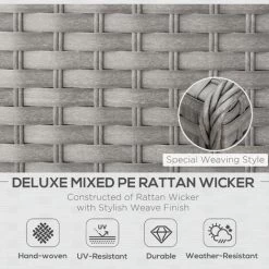 Outsunny 6PC PE Rattan Corner Sofa Set Outdoor Conservatory Furniture W/ Cushion -Elegant Store 48877947 4