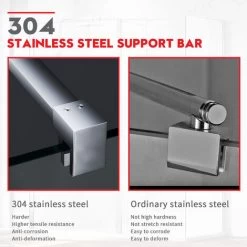 ELEGANT 8mm Easy Clean Glass Shower Enclosure 800mm Main Door With 300mm Flipper Panel And 700mm Side Panel Screen Wet Room + 1400x700mm Bathroom Tray Slate Effect And Free Trap -Elegant Store 50317547 4