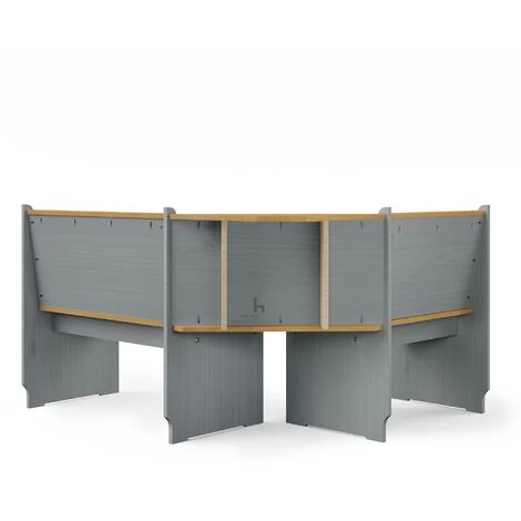 Latham Corner Wooden Dining Table - Grey & Honey V2 2 Latham Corner Wooden Dining Table - Grey & Honey V2 - Image 2