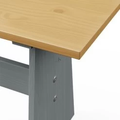 Latham Corner Wooden Dining Table - Grey & Honey V2 7 Latham Corner Wooden Dining Table - Grey & Honey V2 -Elegant Store 50721959 3