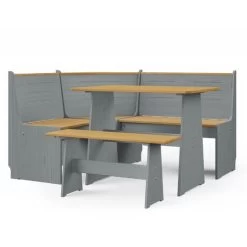 Latham Corner Wooden Dining Table - Grey & Honey V2 8 Latham Corner Wooden Dining Table - Grey & Honey V2 -Elegant Store 50721959 4
