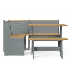 Latham Corner Wooden Dining Table - Grey & Honey V2 9 Latham Corner Wooden Dining Table - Grey & Honey V2 -Elegant Store 50721959 5