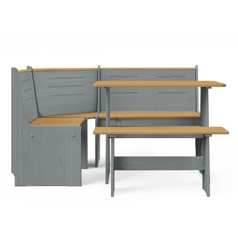 Latham Corner Wooden Dining Table - Grey & Honey V2 5 Latham Corner Wooden Dining Table - Grey & Honey V2 - Image 5