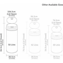 Inmotion 50L Black Stainless Steel Auto Sensor Kitchen Waste Dust Bin -Elegant Store 53724972 4