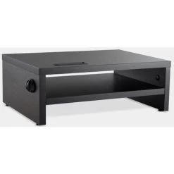 VonHaus Wood Monitor Stand Riser, Desk Monitor Stand With Smart Phone Holder, Ergonomic 2 Tier Storage With Cable Management For Computer, Notebook, IMac, PC