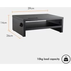 VonHaus Wood Monitor Stand Riser, Desk Monitor Stand With Smart Phone Holder, Ergonomic 2 Tier Storage With Cable Management For Computer, Notebook, IMac, PC 7 VonHaus Wood Monitor Stand Riser, Desk Monitor Stand With Smart Phone Holder, Ergonomic 2 Tier Storage With Cable Management For Computer, Notebook, IMac, PC -Elegant Store 54924454 3