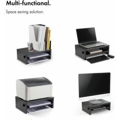 VonHaus Wood Monitor Stand Riser, Desk Monitor Stand With Smart Phone Holder, Ergonomic 2 Tier Storage With Cable Management For Computer, Notebook, IMac, PC 8 VonHaus Wood Monitor Stand Riser, Desk Monitor Stand With Smart Phone Holder, Ergonomic 2 Tier Storage With Cable Management For Computer, Notebook, IMac, PC -Elegant Store 54924454 4