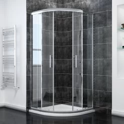 ELEGANT 900 X 900 Mm Quadrant Sliding Door Waterproof Shower Cubicle 6mm Walk In Tempered Glass Bathroom Enclosure