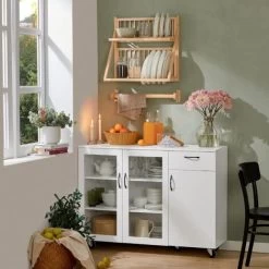 SoBuy Wall Mounted Rubber Wood Kitchen Plate Rack, KCR11-N -Elegant Store 55298473 5