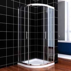 ELEGANT 800 X 800 Mm Walk In Quadrant Shower Cabin Sliding Shower Cubicle 6mm Glass Shower Enclosure