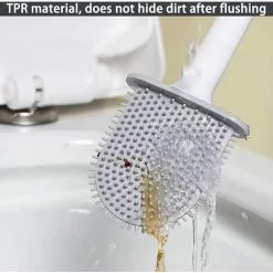 MUFF Toilet Brush And Stand Set, Wall Mounted, Silicone Toilet Brush, Drip Resistant With Base (Black) -Elegant Store 55854676 3