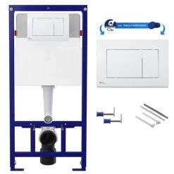 Concealed 1.12m Wall Hung Cistern Frame - Gloss White