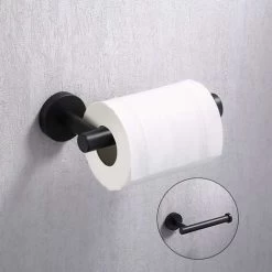 Black Towel And Toilet Roll Holder Set Bathroom Accessory Set 4 Piece Toilet Roll Holder And Towel Ring And Hook SUS304 Stainless Steel Wall Mounted 7 Black Towel And Toilet Roll Holder Set Bathroom Accessory Set 4 Piece Toilet Roll Holder And Towel Ring And Hook SUS304 Stainless Steel Wall Mounted -Elegant Store 59151907 3
