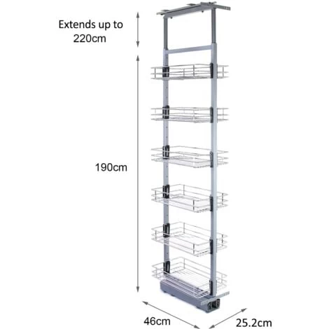 KuKoo Pull Out Kitchen Larders, 46cm D, 190-220cm H, Soft Close 2 KuKoo Pull Out Kitchen Larders, 46cm D, 190-220cm H, Soft Close - Image 2