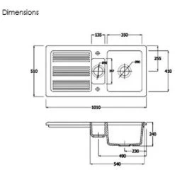 Ceramic 1.5 Bowl Kitchen Sink With Waste By Rak - White - 20 Year Guarantee -Elegant Store 64565058 5