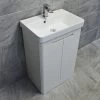 Ross Curved Vanity Basin Sink Unit - Gloss White - 550mm + 700mm With Tap Option, 550mm-No Tap Pack