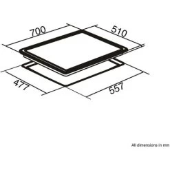 SIA GHG703WH 70cm White 5 Burner Gas On Glass Hob With Cast Iron Pan Stands -Elegant Store 65334842 4