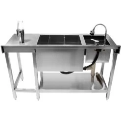 Cocktail Bar Station Stainless Steel 90L Insulated Ice Well -Elegant Store 65370962 4