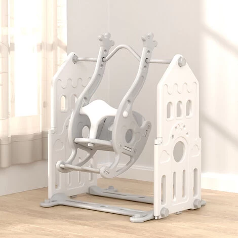 Livingandhome Grey Detachable Floor Standing Toddler Swing 1 Livingandhome Grey Detachable Floor Standing Toddler Swing