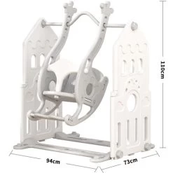 Livingandhome Grey Detachable Floor Standing Toddler Swing 9 Livingandhome Grey Detachable Floor Standing Toddler Swing -Elegant Store 66134262 5