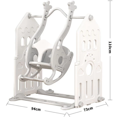 Livingandhome Grey Detachable Floor Standing Toddler Swing 5 Livingandhome Grey Detachable Floor Standing Toddler Swing - Image 5