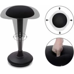 FLEXISPOT Wobble Stool Stay Active Exercise Office Chair Encourage Movement Height Adjustable Seat For Comfortable Working/standing Desk Perching Stool (Black) 8 FLEXISPOT Wobble Stool Stay Active Exercise Office Chair Encourage Movement Height Adjustable Seat For Comfortable Working/standing Desk Perching Stool (Black) -Elegant Store 66258774 4