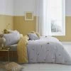 Catherine Lansfield Sweet As Can Bee Duvet Cover Set Ochre & Grey Single Bedding Set