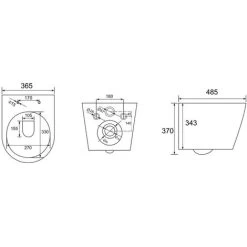 Grohe Toilet Set Rapid SL Frame + Infinitio Rimless Toilet, Matt Black + Softclose Seat + Matt Black Flush Plate -Elegant Store 68411939 5