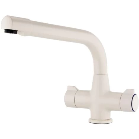 ENKI, Alpha, KT122, Cream, Brass Construction Dual Flow Kitchen Sink Mixer Tap For Basin, With Twin Levers & Swivel Spout Perfect For Low Pressure And Double Bowl Sinks, Drip Free Ceramic Valve 1 ENKI, Alpha, KT122, Cream, Brass Construction Dual Flow Kitchen Sink Mixer Tap For Basin, With Twin Levers & Swivel Spout Perfect For Low Pressure And Double Bowl Sinks, Drip Free Ceramic Valve