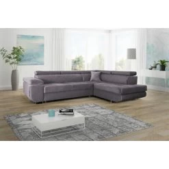 Fabric Laguna Corner Sofa Bed With Storage Universal Sofa Bed - Grey