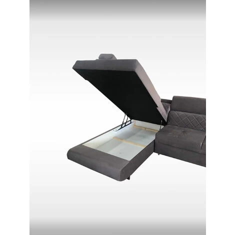 Fabric Laguna Corner Sofa Bed With Storage Universal Sofa Bed - Grey 2 Fabric Laguna Corner Sofa Bed With Storage Universal Sofa Bed - Grey - Image 2