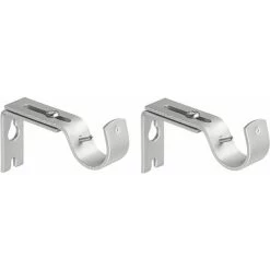 2 Pcs Adjustable Wall Bracket Curtain Rod Bracket Curtain Rod Bracket Stainless Steel With Screws Curtain Rod Brackets For Curtain Rod Clothes Rail Silber
