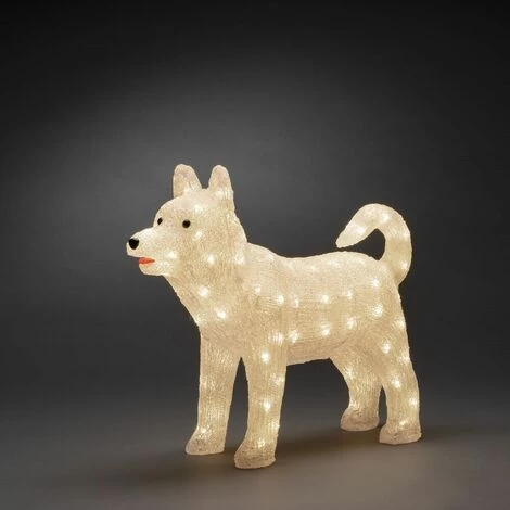 Konstsmide 43cm White Acrylic Husky Dog 88 LEDs - 3D Christmas Decoration In / Outdoor 1 Konstsmide 43cm White Acrylic Husky Dog 88 LEDs - 3D Christmas Decoration In / Outdoor