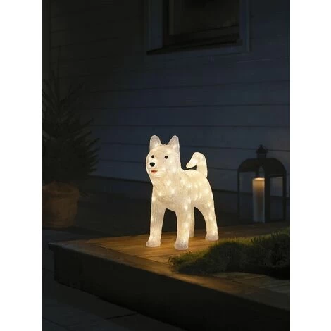 Konstsmide 43cm White Acrylic Husky Dog 88 LEDs - 3D Christmas Decoration In / Outdoor 2 Konstsmide 43cm White Acrylic Husky Dog 88 LEDs - 3D Christmas Decoration In / Outdoor - Image 2