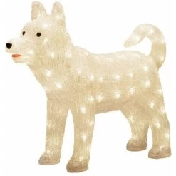 Konstsmide 43cm White Acrylic Husky Dog 88 LEDs - 3D Christmas Decoration In / Outdoor 6 Konstsmide 43cm White Acrylic Husky Dog 88 LEDs - 3D Christmas Decoration In / Outdoor -Elegant Store 72564616 3