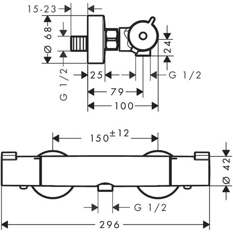 Hansgrohe Ecostat Thermostatic Shower Mixer 1001 CL (13211000) 4 Hansgrohe Ecostat Thermostatic Shower Mixer 1001 CL (13211000) - Image 4